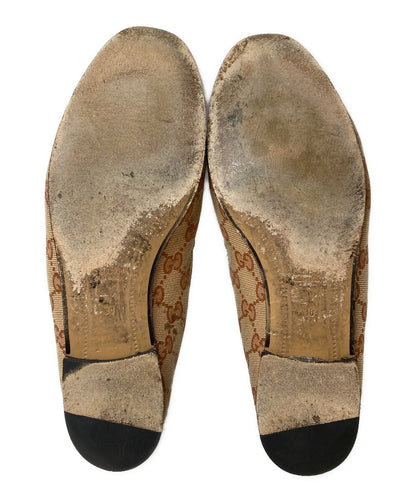 GUCCI Loafers Shoes Horse Bit EU 38 US 8 Beige Authentic