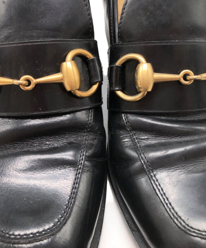 GUCCI Loafers Shoes Horse Bit EU 36 US 6 Leather Black Authentic