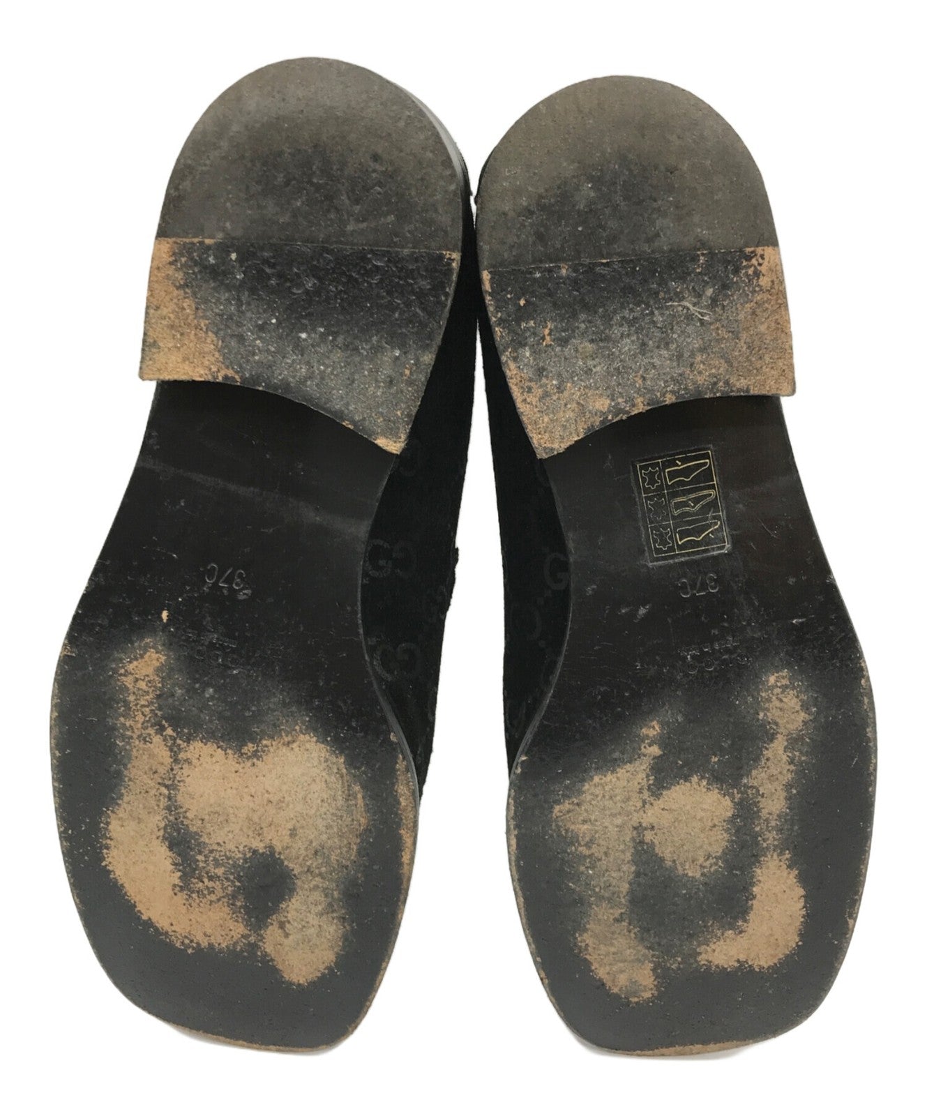 GUCCI Loafers Shoes Horse Bit EU 37.0 US 7.0 Black Authentic