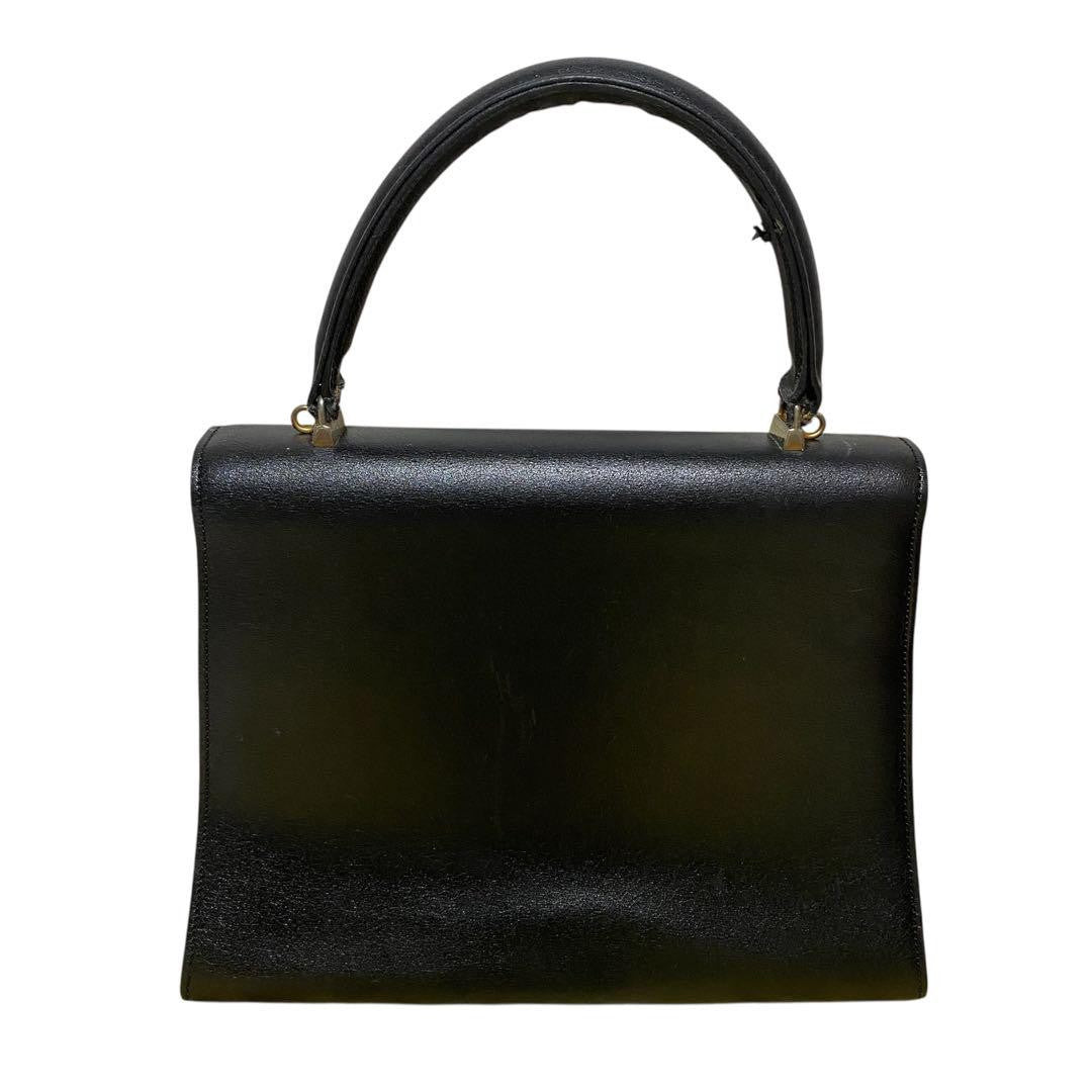Hand Shoulder Bag Tote Purse 2way Leather Black Authentic