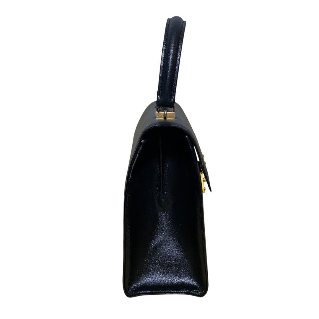 Hand Shoulder Bag Tote Purse 2way Leather Black Authentic