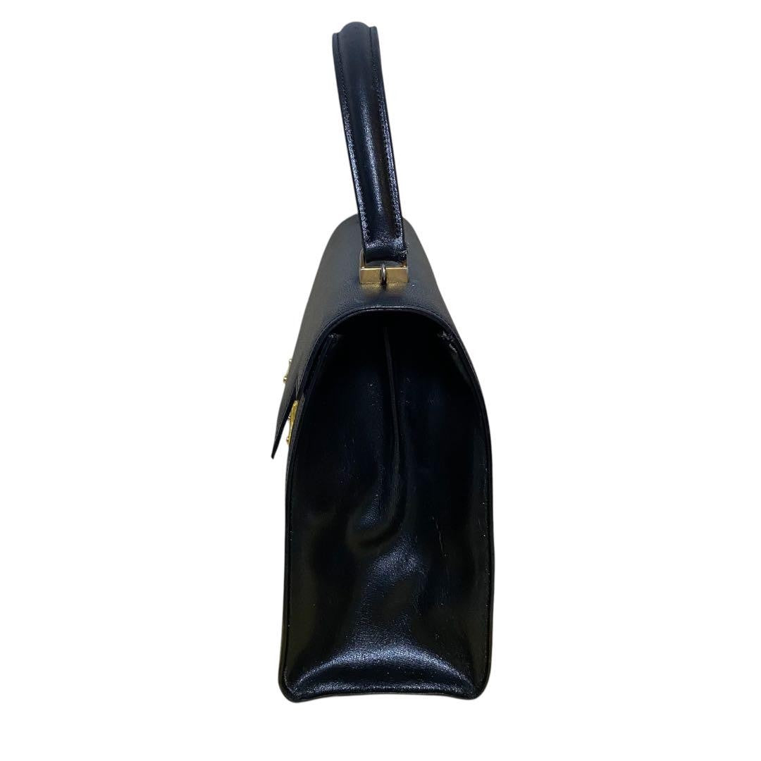 Hand Shoulder Bag Tote Purse 2way Leather Black Authentic