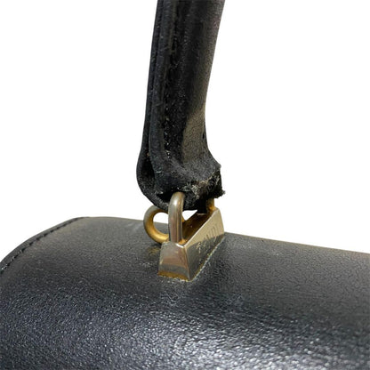 Hand Shoulder Bag Tote Purse 2way Leather Black Authentic