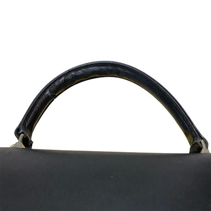 Hand Shoulder Bag Tote Purse 2way Leather Black Authentic