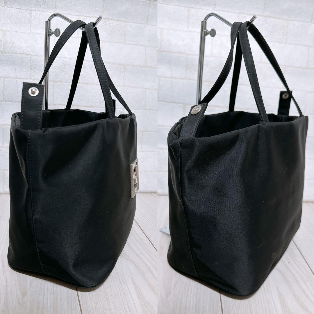 FENDI Hand Bag Tote Purse FF Nylon Authentic