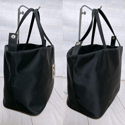 FENDI Hand Bag Tote Purse FF Nylon Authentic