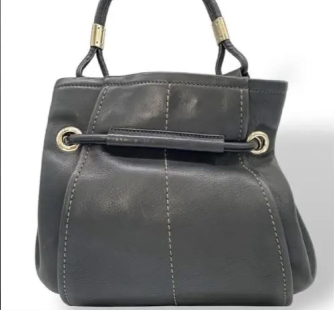 TOD'S Hand Bag Tote Purse Black Leather Authentic