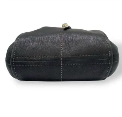 TOD'S Hand Bag Tote Purse Black Leather Authentic