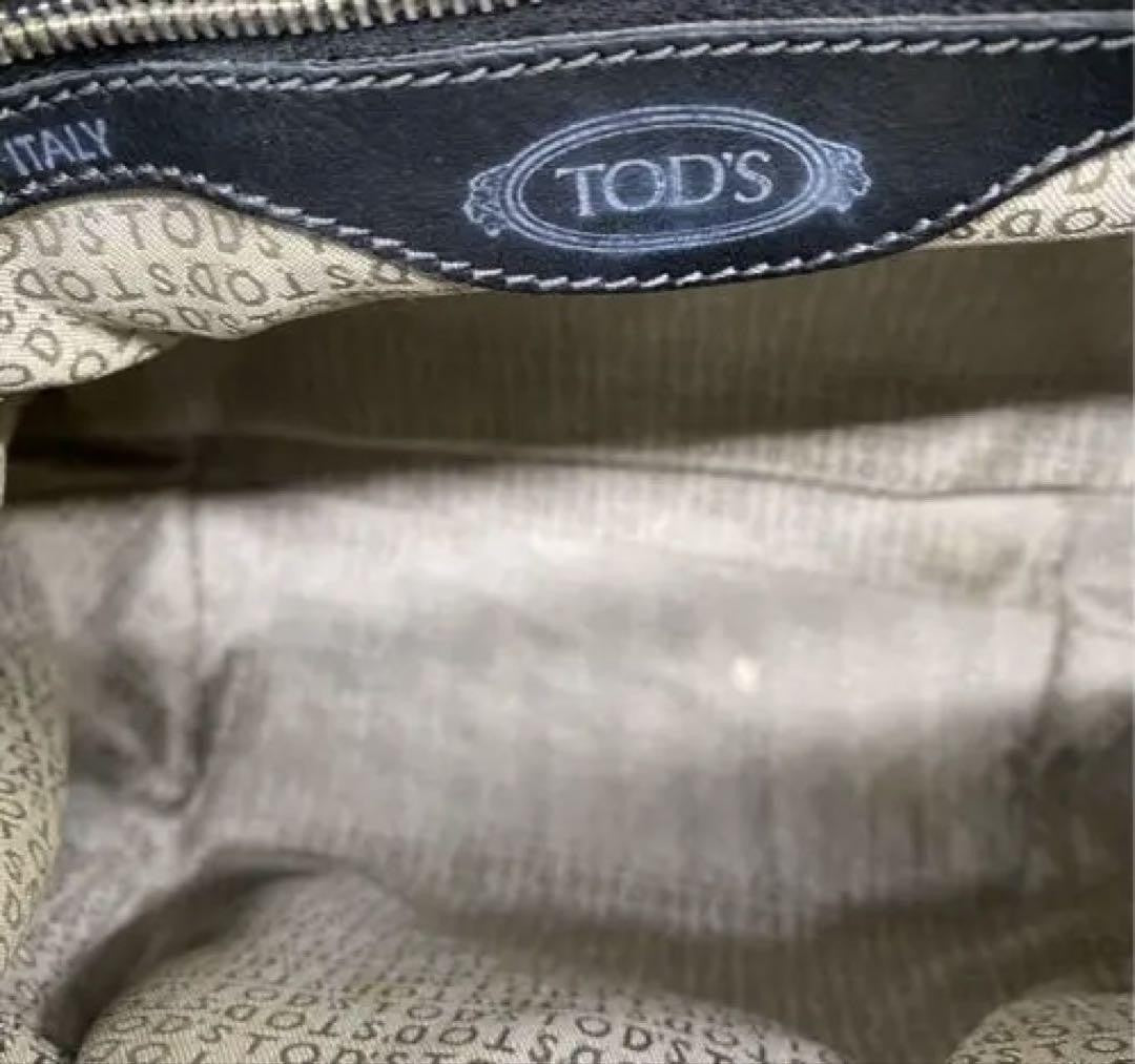 TOD'S Hand Bag Tote Purse Black Leather Authentic