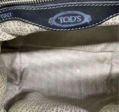 TOD'S Hand Bag Tote Purse Black Leather Authentic