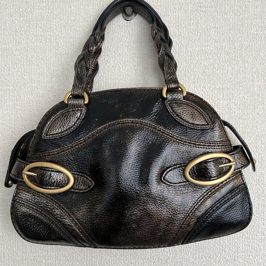 TOD'S Hand Bag Tote Purse Khaki Green Authentic