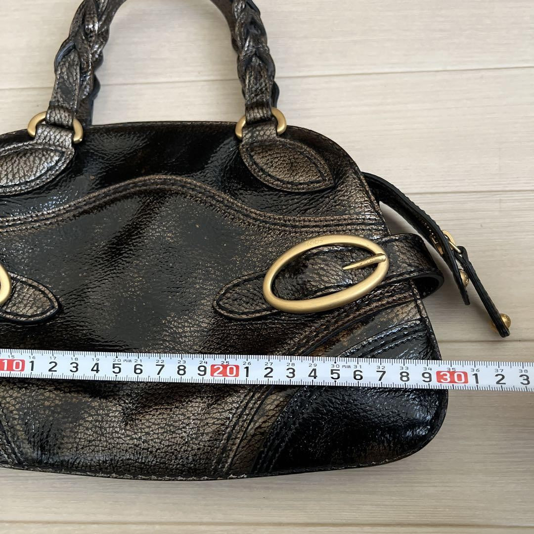 TOD'S Hand Bag Tote Purse Khaki Green Authentic