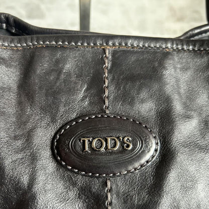 TOD'S Shoulder Bag Purse 2way Leather Black Authentic