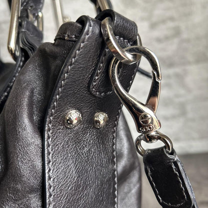 TOD'S Shoulder Bag Purse 2way Leather Black Authentic