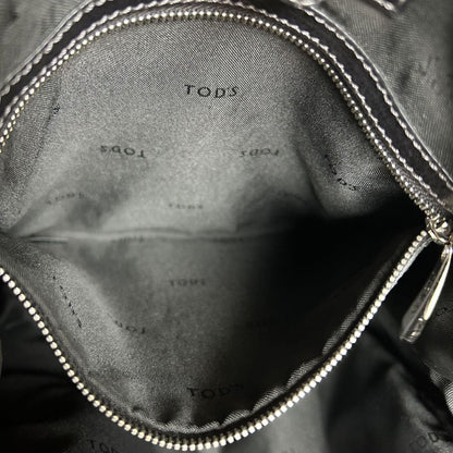 TOD'S Shoulder Bag Purse 2way Leather Black Authentic