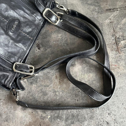 TOD'S Shoulder Bag Purse 2way Leather Black Authentic
