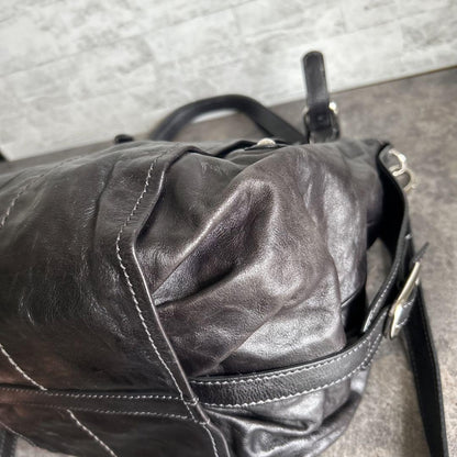 TOD'S Shoulder Bag Purse 2way Leather Black Authentic