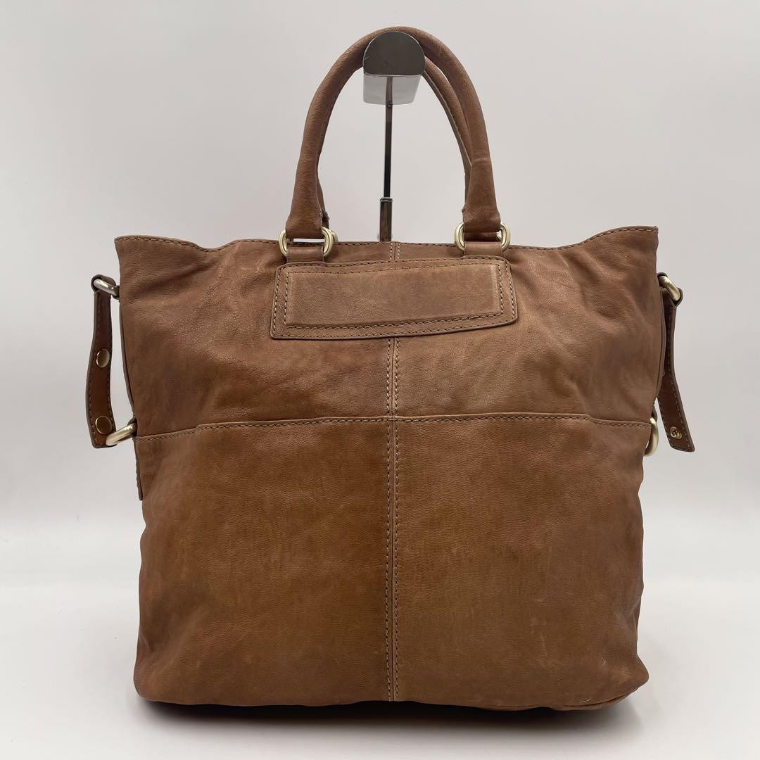 GIVENCHY Hand Shoulder Bag Tote Purse 2way Leather Brown Authentic