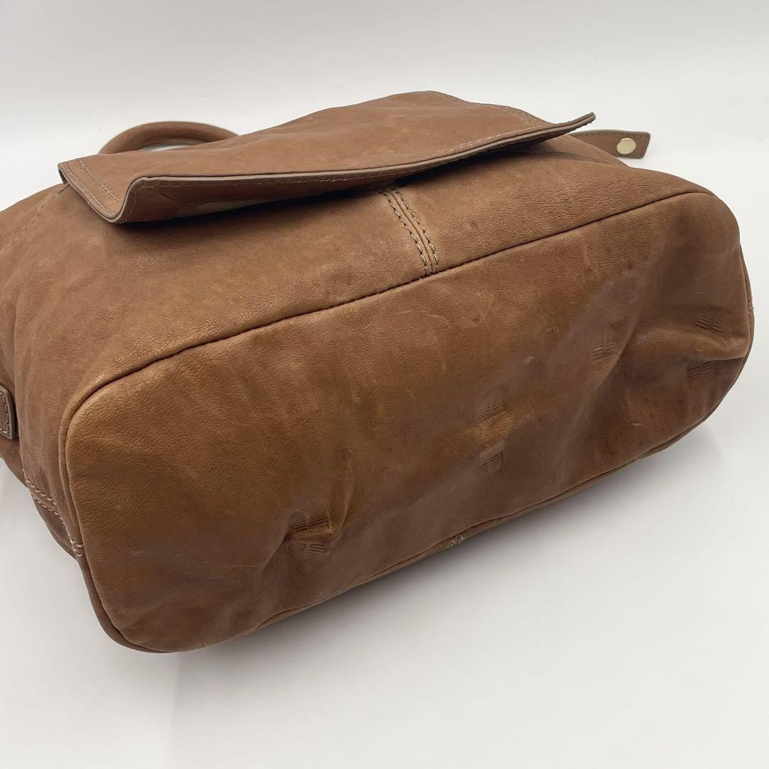 GIVENCHY Hand Shoulder Bag Tote Purse 2way Leather Brown Authentic