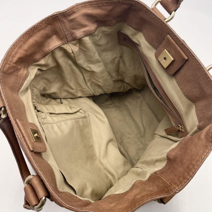 GIVENCHY Hand Shoulder Bag Tote Purse 2way Leather Brown Authentic