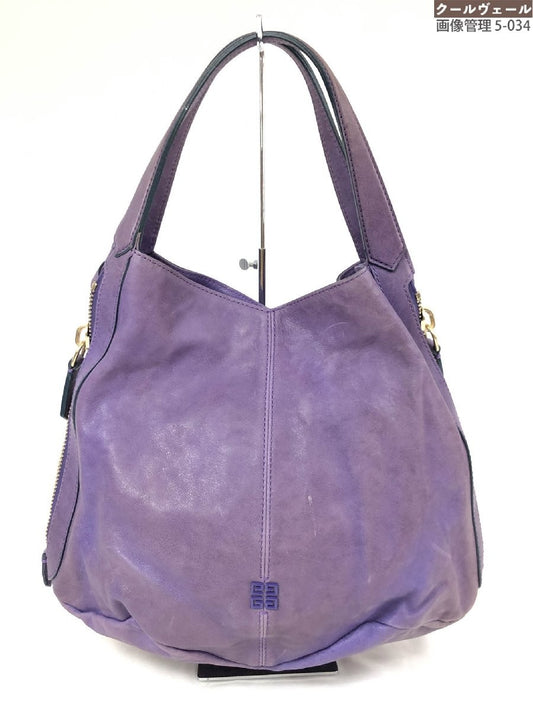 GIVENCHY Hand Bag Tote Purse 4G Leather Purple Authentic