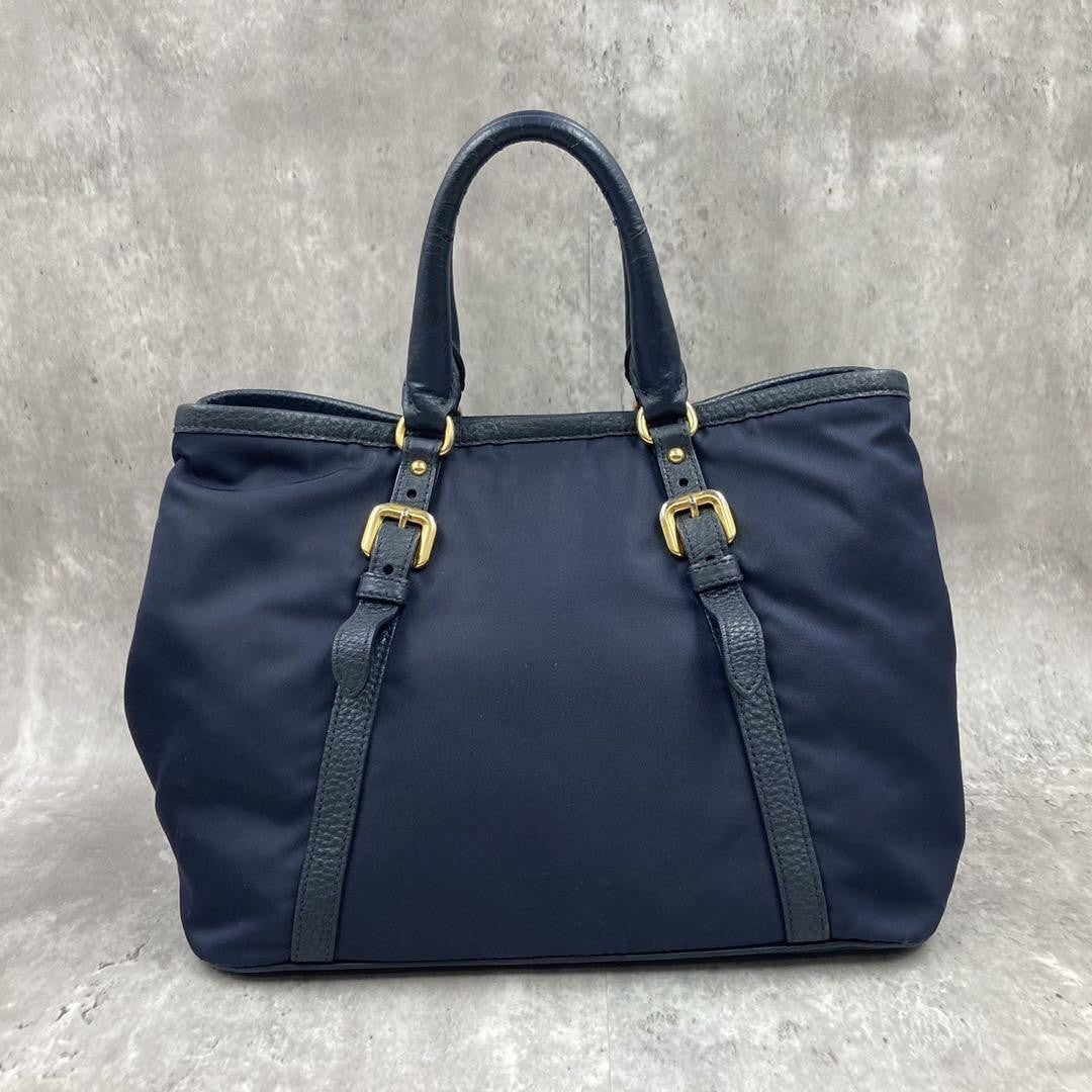 PRADA Hand Bag Tote Purse Logo Nylon Authentic