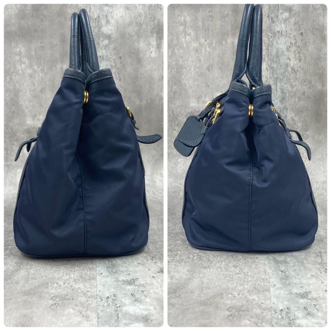 PRADA Hand Bag Tote Purse Logo Nylon Authentic