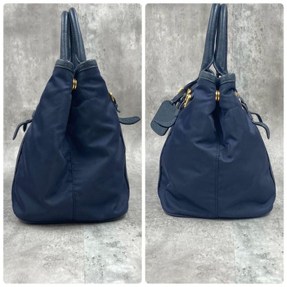 PRADA Hand Bag Tote Purse Logo Nylon Authentic