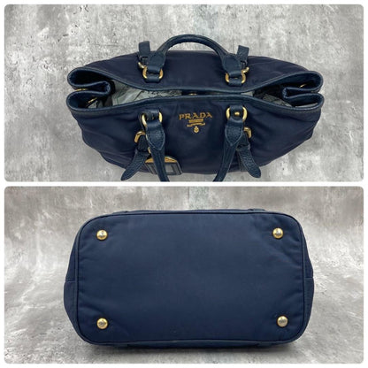 PRADA Hand Bag Tote Purse Logo Nylon Authentic