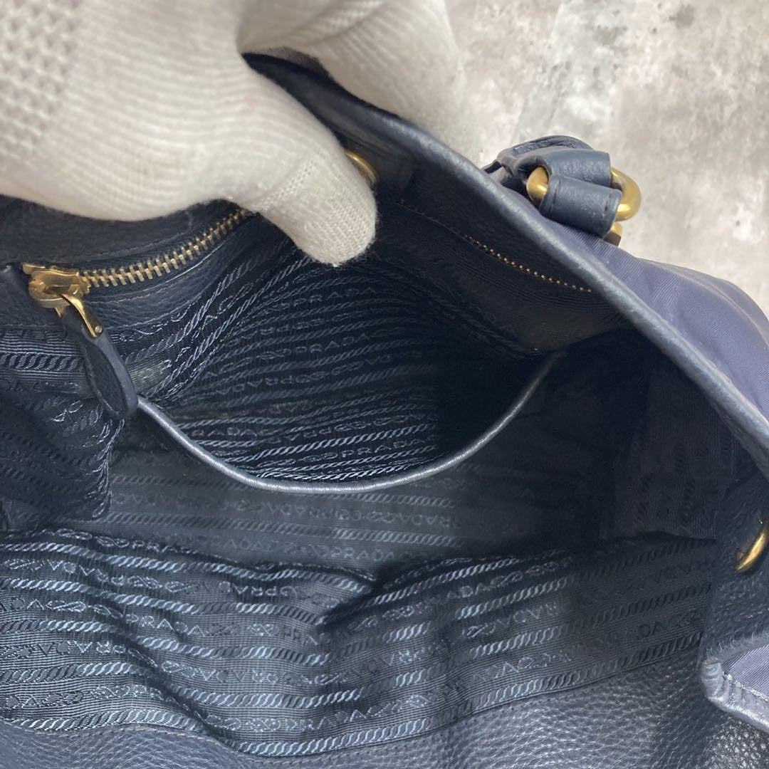 PRADA Hand Bag Tote Purse Logo Nylon Authentic