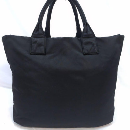 PRADA Hand Bag Tote Purse 2way Logo Nylon Leather Black Green Authentic