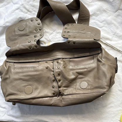 Chloe Shoulder Bag Purse Leather Greige Authentic