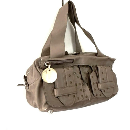 Chloe Shoulder Bag Purse Leather Greige Authentic