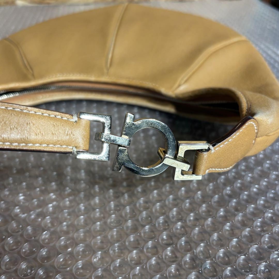 Salvatore Ferragamo shoulder bag Purse Brown Leather Women's Used Authentic