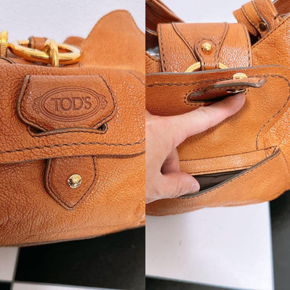 TOD'S Hand Bag Tote Purse Leather Authentic