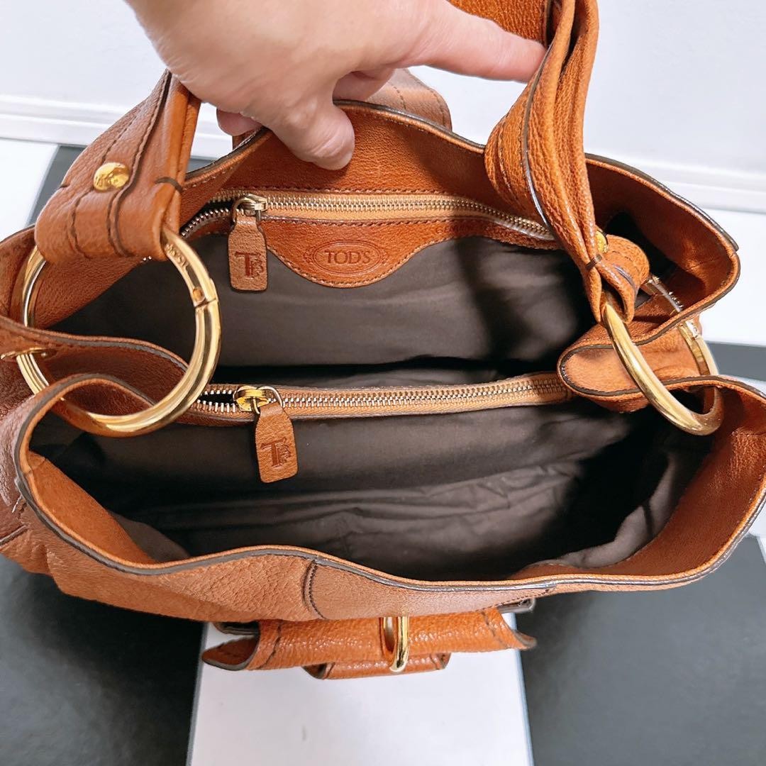 TOD'S Hand Bag Tote Purse Leather Authentic