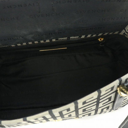 GIVENCHY Hand Bag Tote Purse Canvas Leather Gray Black Authentic