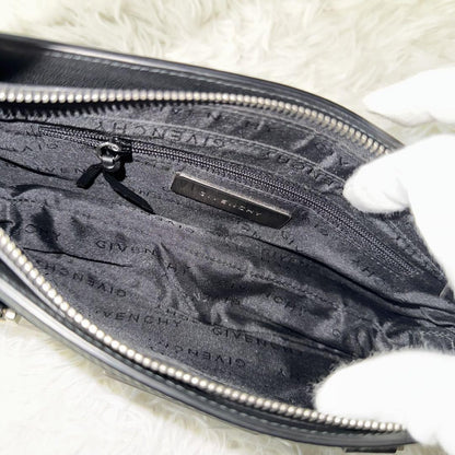 GIVENCHY Hand Bag Tote Purse Nylon Leather Black Authentic
