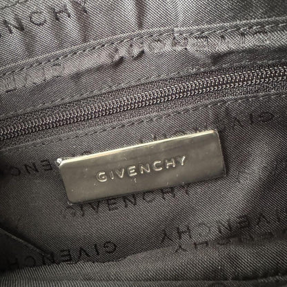 GIVENCHY Hand Bag Tote Purse Nylon Leather Black Authentic