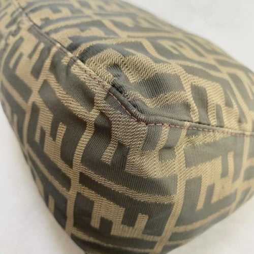 FENDI Pouch FF Zucca Pouch  Cosmetic Canvas Beige Brown Vintage Authentic