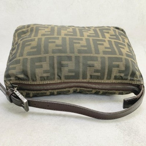 FENDI Pouch FF Zucca Pouch  Cosmetic Canvas Beige Brown Vintage Authentic