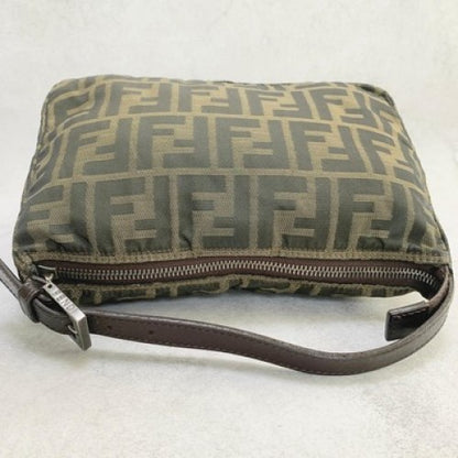 FENDI Pouch FF Zucca Pouch  Cosmetic Canvas Beige Brown Vintage Authentic
