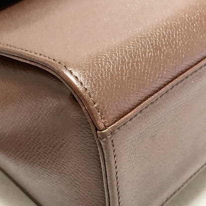 Valentino Garavani Bag Tassel Logo Shoulder Purse Leather Brown Gold Authentic