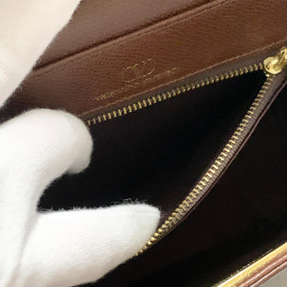 Valentino Garavani Bag Tassel Logo Shoulder Purse Leather Brown Gold Authentic