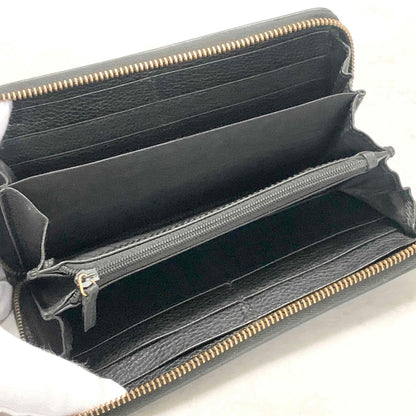 GUCCI Wallet Vintage Logo Sherry Line Interlocking GG Purse Round Zip Long Black