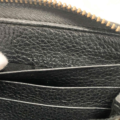 GUCCI Wallet Vintage Logo Sherry Line Interlocking GG Purse Round Zip Long Black