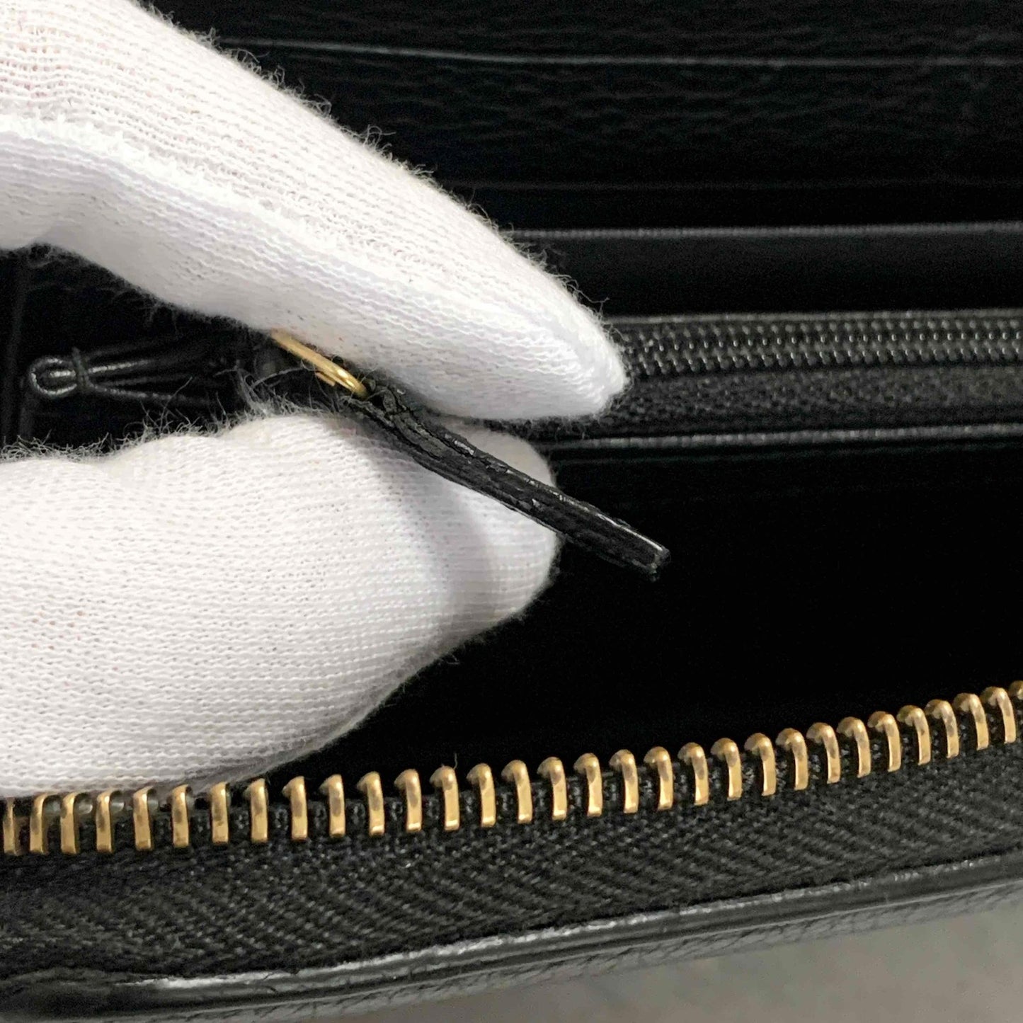 GUCCI Wallet Vintage Logo Sherry Line Interlocking GG Purse Round Zip Long Black