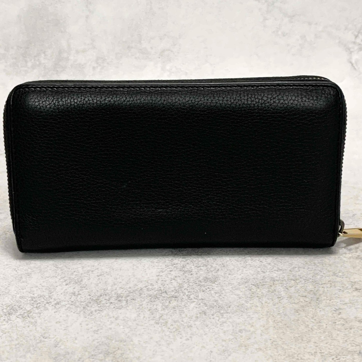 GUCCI Wallet Vintage Logo Sherry Line Interlocking GG Purse Round Zip Long Black