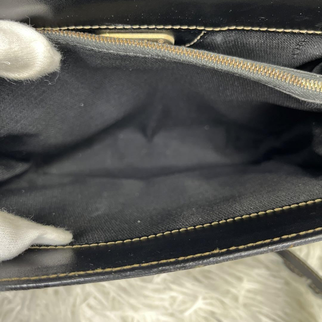FENDI Shoulder Bag Purse FF PVC Leather Brown Black Authentic