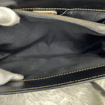 FENDI Shoulder Bag Purse FF PVC Leather Brown Black Authentic